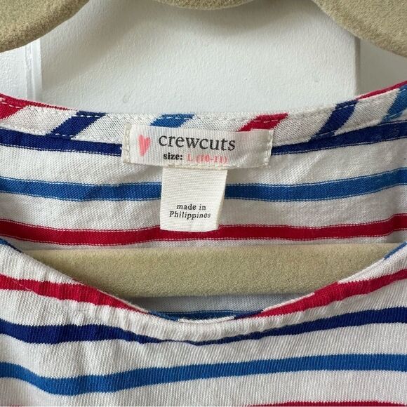 Crewcuts Girls' boatneck T-shirt in star-patch stripe size L (10-11) Long Sleeve - Picture 8 of 9